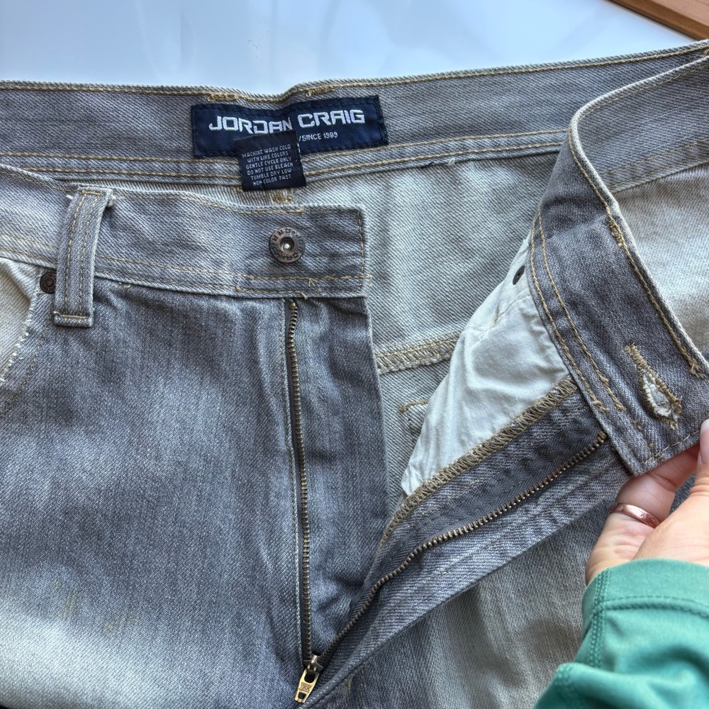 Jordan Craig Jeans Men’s 38x32 Stonewash Gray Denim Streetwear Baggy Grunge - Picture 10 of 16